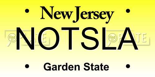 NOTSLA New Jersey License Plate