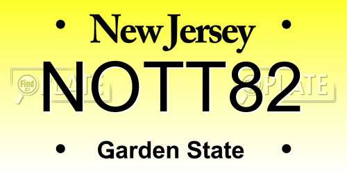 NOTT82 New Jersey License Plate