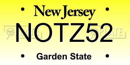 NOTZ52 New Jersey License Plate
