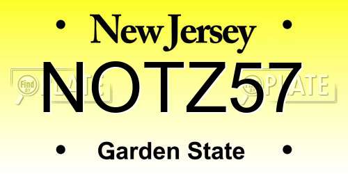 NOTZ57 New Jersey License Plate