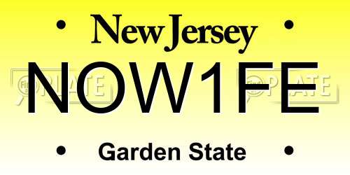 NOW1FE New Jersey License Plate