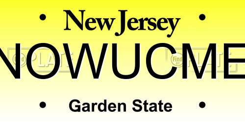 NOWUCME New Jersey License Plate