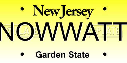 NOWWATT New Jersey License Plate