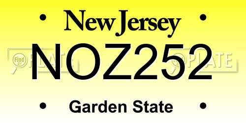 NOZ252 New Jersey License Plate