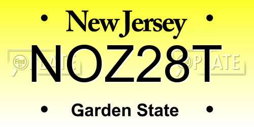 NOZ28T New Jersey License Plate