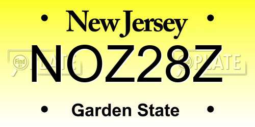 NOZ28Z New Jersey License Plate