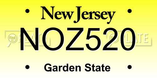 NOZ520 New Jersey License Plate