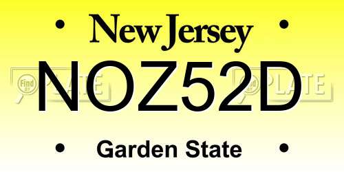 NOZ52D New Jersey License Plate
