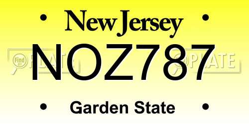 NOZ787 New Jersey License Plate