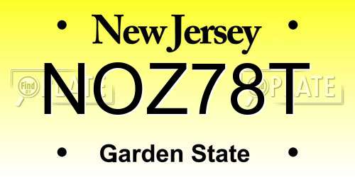 NOZ78T New Jersey License Plate