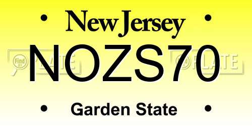 NOZS70 New Jersey License Plate