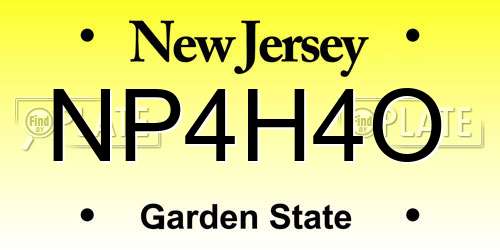 NP4H4O New Jersey License Plate
