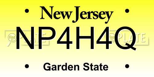 NP4H4Q New Jersey License Plate