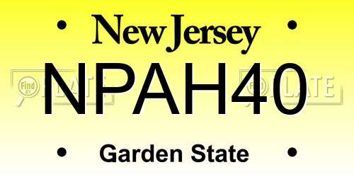 NPAH40 New Jersey License Plate