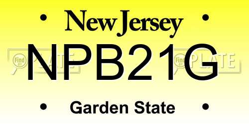 NPB21G New Jersey License Plate