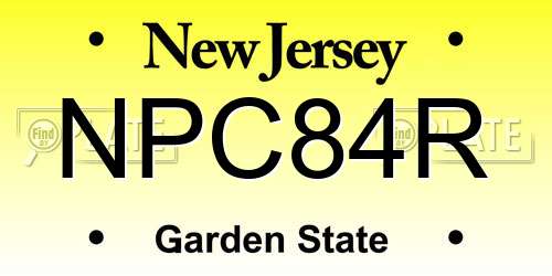 NPC84R New Jersey License Plate