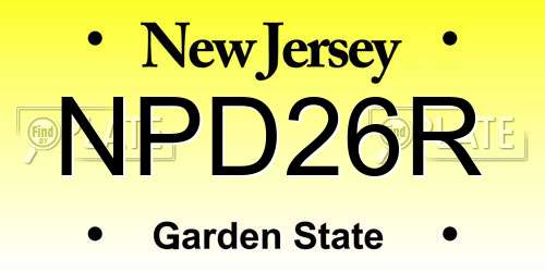 NPD26R New Jersey License Plate