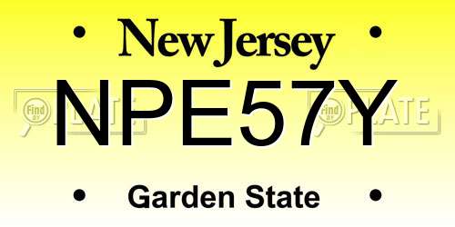NPE57Y New Jersey License Plate