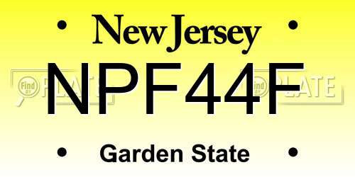 NPF44F New Jersey License Plate