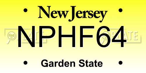 NPHF64 New Jersey License Plate