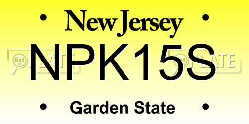 NPK15S New Jersey License Plate