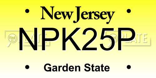 NPK25P New Jersey License Plate