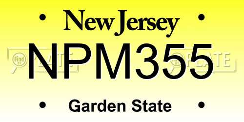 NPM355 New Jersey License Plate
