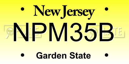 NPM35B New Jersey License Plate