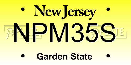 NPM35S New Jersey License Plate