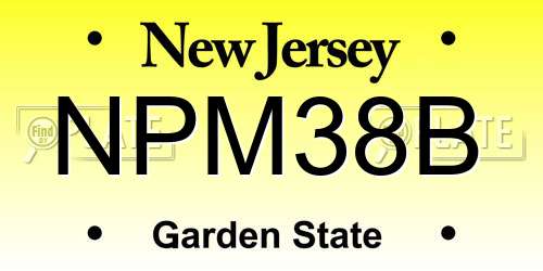 NPM38B New Jersey License Plate