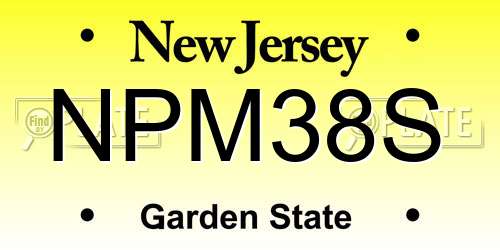 NPM38S New Jersey License Plate