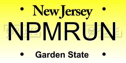 NPMRUN New Jersey License Plate