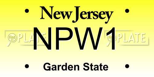 NPW1 New Jersey License Plate