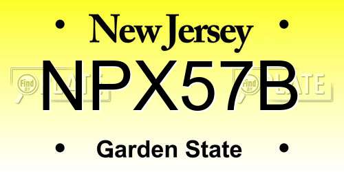 NPX57B New Jersey License Plate