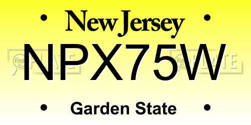NPX75W New Jersey License Plate
