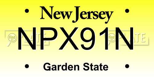 NPX91N New Jersey License Plate