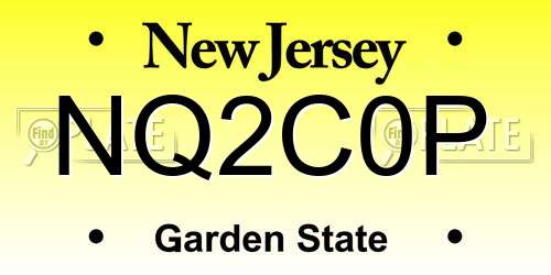 NQ2C0P New Jersey License Plate