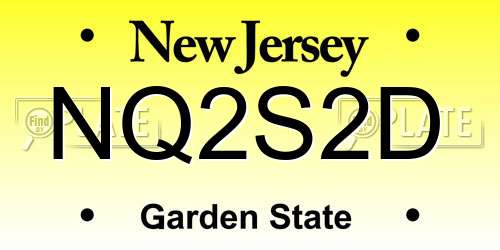 NQ2S2D New Jersey License Plate