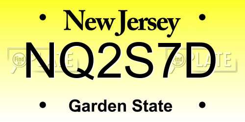 NQ2S7D New Jersey License Plate