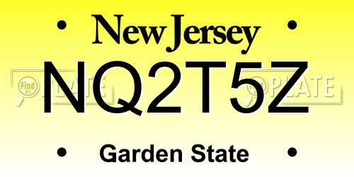 NQ2T5Z New Jersey License Plate