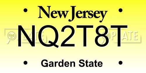 NQ2T8T New Jersey License Plate