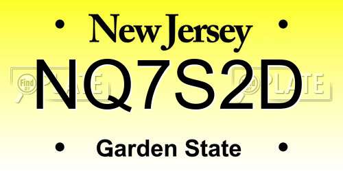 NQ7S2D New Jersey License Plate