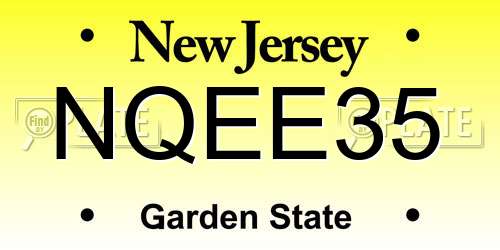 NQEE35 New Jersey License Plate