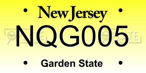 NQG005 New Jersey License Plate