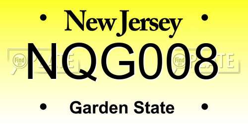 NQG008 New Jersey License Plate