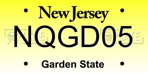 NQGD05 New Jersey License Plate