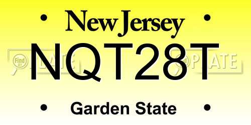 NQT28T New Jersey License Plate