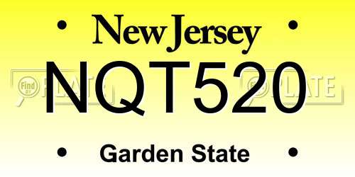 NQT520 New Jersey License Plate