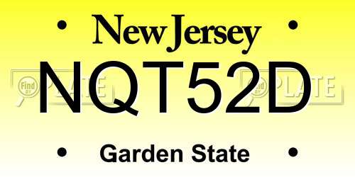 NQT52D New Jersey License Plate