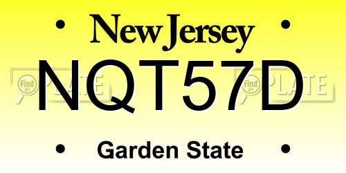 NQT57D New Jersey License Plate
